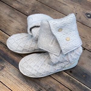 Cream Sweater Knit Button Uggs